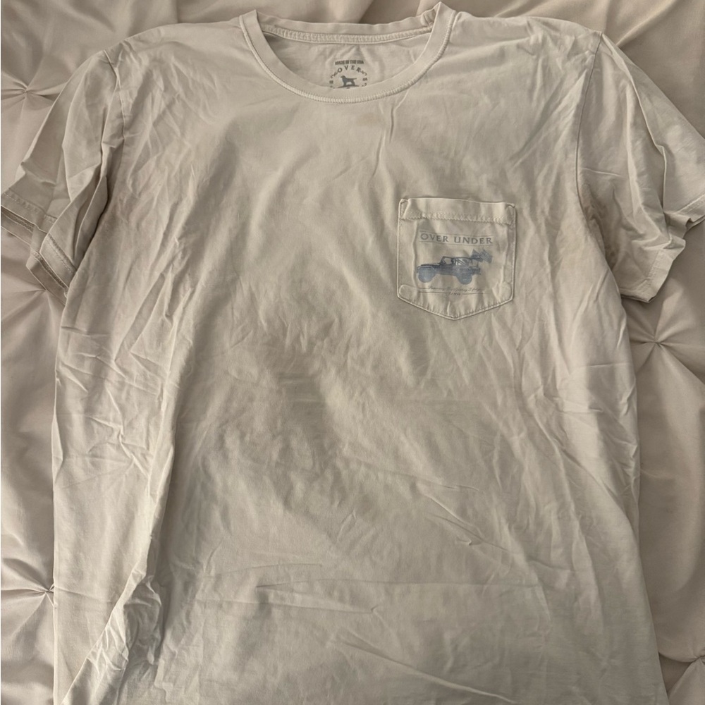 Cream Short Sleeve Tee with Minimalist Design